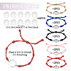 10Pcs 5 Colors DIY Blank Dome Braided Nylon Threads Adjustable Link Bracelet Makings Kits AJEW-TA00026-3