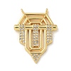 Brass Micro Pave Clear Cubic Zirconia Pendants KK-U046-04G-02-1