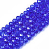 Electroplate Glass Beads Strands EGLA-A034-T8mm-B27-4