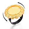 Adjustable Flower Alloy & Iron Bezel Cup Ring Base with Rotatable Tray MAK-T012-06G-4