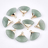 Electroplate Natural Green Aventurine Pendants G-T112-04E-1