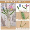 5Pcs 5 Colors Woolen Yarn Artificial Tulip Flower AJEW-FG0004-63-4