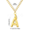 304 Stainless Steel Clear Cubic Zirconia Heart & Letter Pendant Curb Chain Necklaces for Women NJEW-FS00012-27Z-2