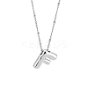 1pc Brass Chain with Alloy Letter Pendants Necklaces NJEW-LP0001-41F-P-1
