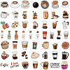 50Pcs Coffee PVC Stickers PW-WG50366-01-3