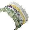 5Pcs 5 Styles Natural Green Aventurine & Quartz Crystal & Prehnite & Citrine & Fluorite Chips Beaded Stretch Bracelet Sets BJEW-JB10872-5