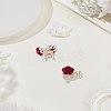 2Pcs Zinc Alloy with Flocking and Rhinestone Rose Mini Claw Hair Clips for Women Girls PHAR-LP0003-001-3