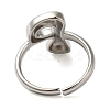 Initials Brass Open Cuff Ring for Women RJEW-N046-02P-P-3