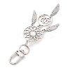Alloy Woven Web/Net with Feather Pendant Decorations HJEW-TA00191-4