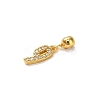 925 Sterling Silver Micro Pave Clear Cubic Zirconia European Dangle Charms STER-A045-01G-9-2