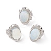Gemstone Oval Adjustable Ring RJEW-P041-01P-2