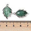 Natural Green Strawberry Quartz Faceted Leaf Pendants G-I375-04P-15-3