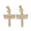 Brass Micro Pave Cubic Zirconia Pendants LS-ZIRC-F115-04G-2