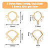 DICOSMETIC 24Pcs 4 Styles Brass Hoop Earring Finding KK-DC0003-15-2