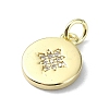 Star Theme Brass Micro Pave Clear Cubic Zirconia Pendants KK-H475-52G-04-2