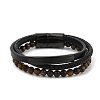 Braided Leather Multi-strand Bracelets for Men BJEW-Z081-16EB-4