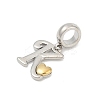 Brass European Dangle Charms LS-KK-Z097-01K-GP-2