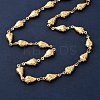 304 Stainless Steel Leaf Link Chain Necklaces for Women NJEW-G178-10G-2