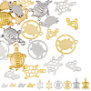 20Pcs 10 Style 201 & 304 Stainless Steel Pendants STAS-HY0001-15-1