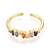 Brass Micro Pave Cubic Zirconia Cuff Rings for Women LS-KK-T070-110-3