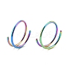 Rainbow Color Double Nose Ring for Single Piercing LS-AJEW-C010-02M-03-2