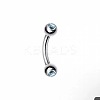Round 304 Stainless Steel Rhinestone Eyebrow Curved Barbell Rings WGCF9EA-06-1