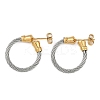 Ion Plating(IP) 304 Stainless Steel Twist Stud Earrings for Women EJEW-M023-06B-1
