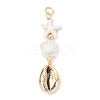 Dyed Synthetic Turquoise Starfish & Electroplated Shell & Imitation Pearl Big Pendants PALLOY-JF03900-3