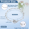 20Pcs 304 Stainless Steel Textured Paperclip Chain Bracelets BJEW-SP0001-02-2