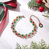 Christmas Glass & Glass Seed Beaded Bracelets for Women BJEW-MZ00228-1