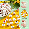150Pcs 10 Styles Printed Wood European Beads WOOD-PH0002-84-4