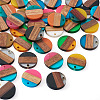 36Pcs 9 Colors Transparent & Opaque Resin & Walnut Wood Pendants RESI-TA0004-60-3