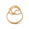 Ion Plating(IP) 201 Stainless Steel Hollow Out Africa Map Adjustable Ring for Women RJEW-C045-04G-3