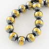 Non-magnetic Synthetic Hematite Beads Strands G-Q926-10mm-01-1