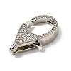Brass Clear Cubic Zirconia Lobster Claw Clasps KK-Z078-49C-P-2