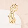 22MM Brass & ABS Plastic Pearl 3 Line Cuff Bangles for Women LS-BJEW-L707-01G-2