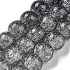 Spray Painted Crackle Glass Beads Strands DGLA-C002-6mm-02-3