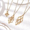 3Pcs 3 Styles 304 Stainless Steel Cuboid Link Chain Macrame Pouch Empty Stone Holder Necklace Making NJEW-JN05198-1