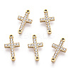 316 Surgical Stainless Steel Clear Cubic Zirconia Connector Charms STAS-ZX042-22G-3