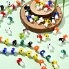 3 Strands Mushroom Handmade Lampwork Beads Strands LAMP-YW0001-33-5