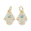 Real 18K Gold Plated Brass Micro Pave Cubic Zirconia Pendants KK-L209-065G-03-1