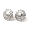 Non-Tarnish 304 Stainless Steel Flat Round Stud Earrings for Women LS-EJEW-I281-20P-1