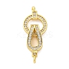 Brass Clear Cubic Zirconia Fold Over Clasps KK-Z078-39G-1