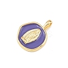 Brass Enamel Pendants KK-P339-12G-03-2