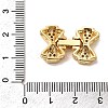 Brass Micro Pave Clear Cubic Zirconia Fold Over Clasps KK-C075-30G-3
