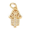 Brass Micro Pave Clear Cubic Zirconia Pendants KK-H273-08G-1