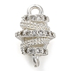 Brass Micro Pave Clear Cubic Zirconia Hollow Oval Connector Charms KK-A230-05C-S-1