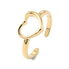 304 Stainless Steel Hollow Heart Open Cuff Rings for Valentine's Day X-RJEW-D002-26G-3