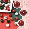 50Pcs 7 Colors Christmas Spray Painted Wood European Beads WOOD-FS0002-43-3
