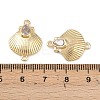 Brass Pave Cubic Zirconia Shell Shape Connector Charms KK-L255-10G-3